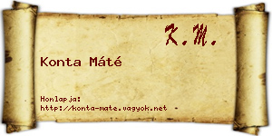 Konta Máté névjegykártya